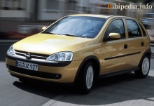 Тех. характеристики Opel Corsa 5 дверей 2000 - 2003