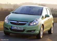 Тех. характеристики Opel Corsa 5 дверей с 2006 года